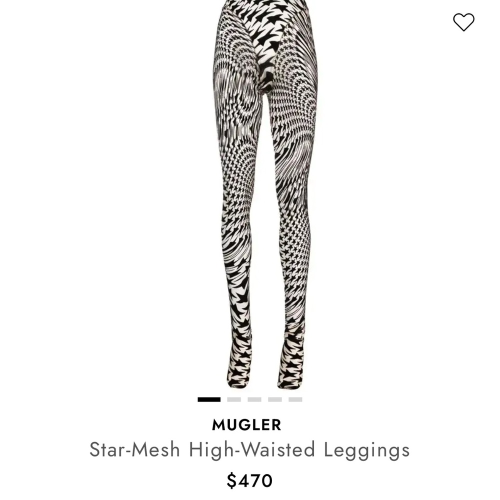 Mugler Black and White Patterned Leggings